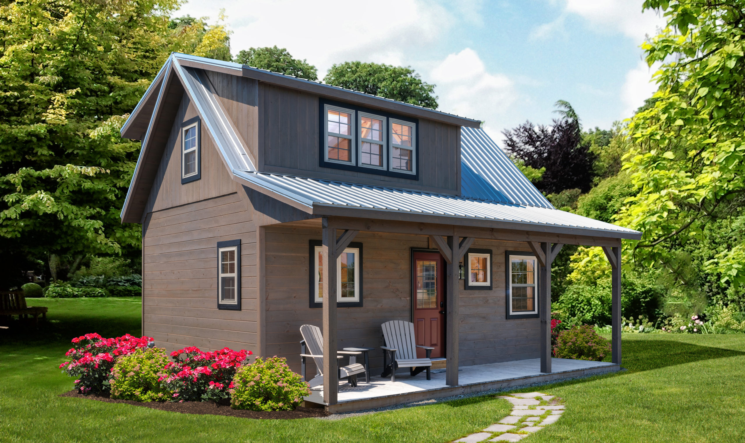 Frontier Cabin With A-Frame Roof & Porch - Weaver Barns